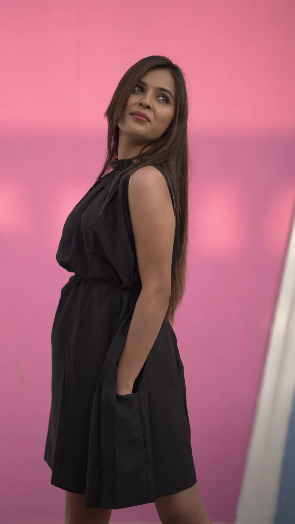Black Solid MiniDress - Image 3